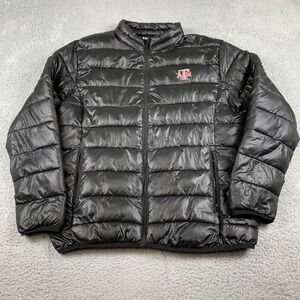 Texas A&M Aggies Jacket Mens XL Black Puffer Fanatics Full Zip Mock Neck Coat